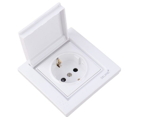 پریز برق ارت دار سرامیکی بارانی دلند مدل آسا