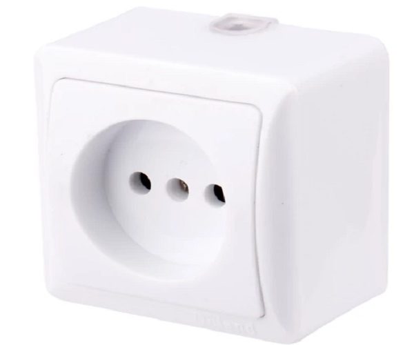 پریز برق ساده روکار دلند مدل سیلور