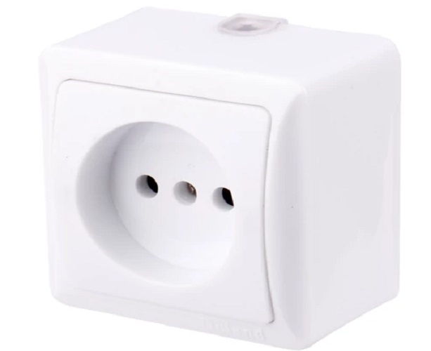 پریز برق ساده روکار دلند مدل سیلور پریز برق ساده روکار دلند مدل سیلور